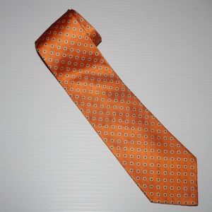 Mens Tie, Roundtree & Yorke, Orange with Gray dots
